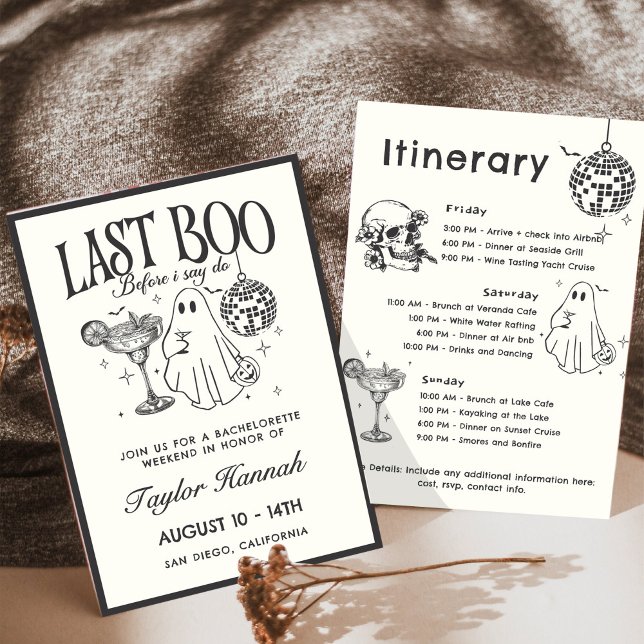 Förra Boo innan jag gör Bachelorette Itinerary Inbjudningar (Skapare uppladdad)