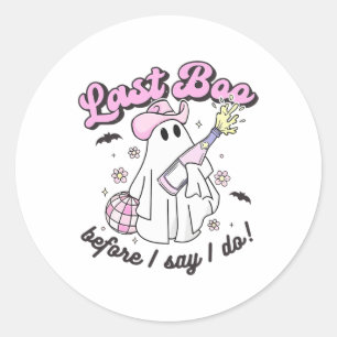 Förra Boo innan jag säger att jag gör Cowgirl Ghos Runt Klistermärke
