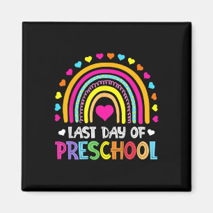 Förra dagen i Preschool School Rainbow Studenten T Magnet