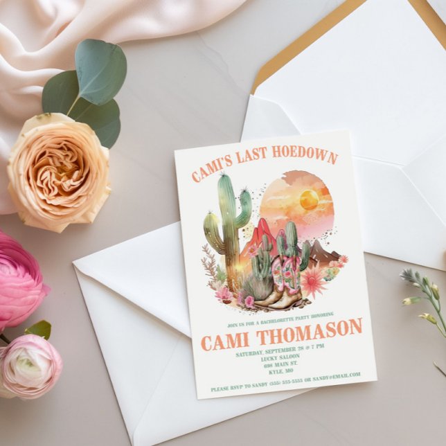 Förra Hoedown, Westerna, Cowgirl Bachelorette Part Inbjudningar (Skapare uppladdad)