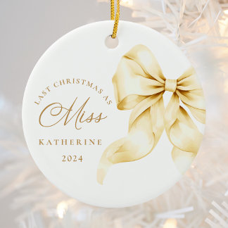 Förra jul som miss - Guld Ribbon Julgransprydnad Keramik