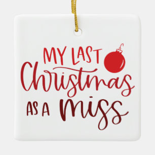 Förra jul som Miss Red Anpassningsbar Photo Julgransprydnad Keramik