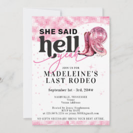 Förra Rodeo helvetet, Cowgirl Bachelorette Itinera Inbjudningar