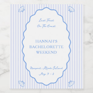 Förra sammandrabbningen på Kusten Blue Bachelorett Vinflaska Etikett