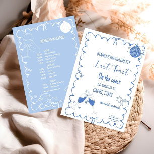 Förra samtalet om Kusten Bachelorette Helg Party Inbjudningar