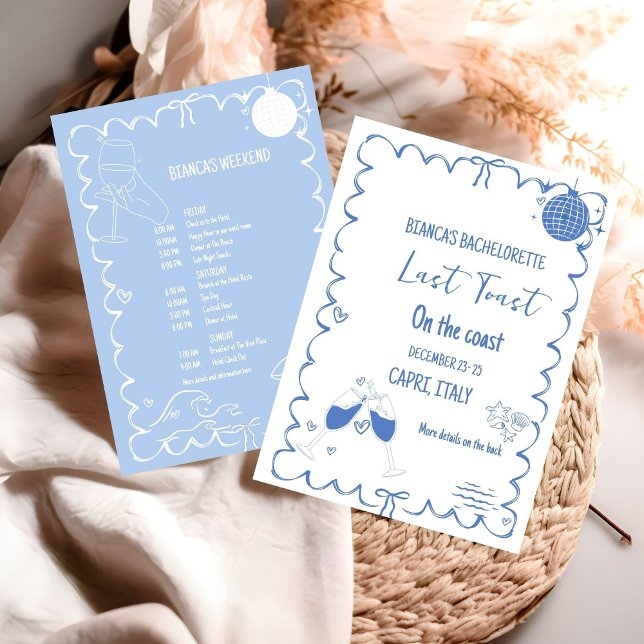 Förra samtalet om Kusten Bachelorette Helg Party Inbjudningar (Skapare uppladdad)