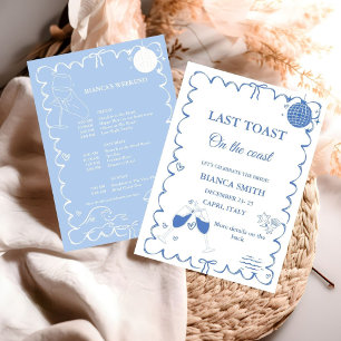 Förra samtalet om Kusten Bachelorette Helg Party Inbjudningar