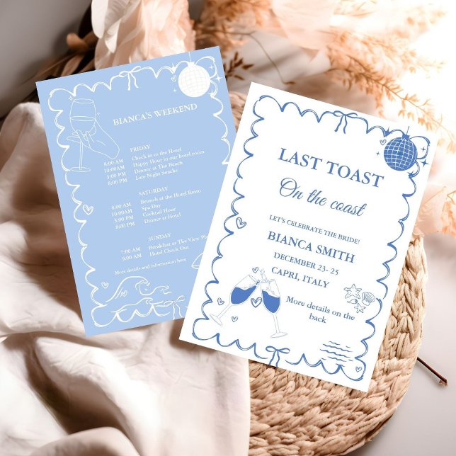Förra samtalet om Kusten Bachelorette Helg Party Inbjudningar (Skapare uppladdad)