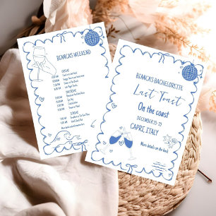 Förra samtalet om Kusten Bachelorette Helg Party Inbjudningar