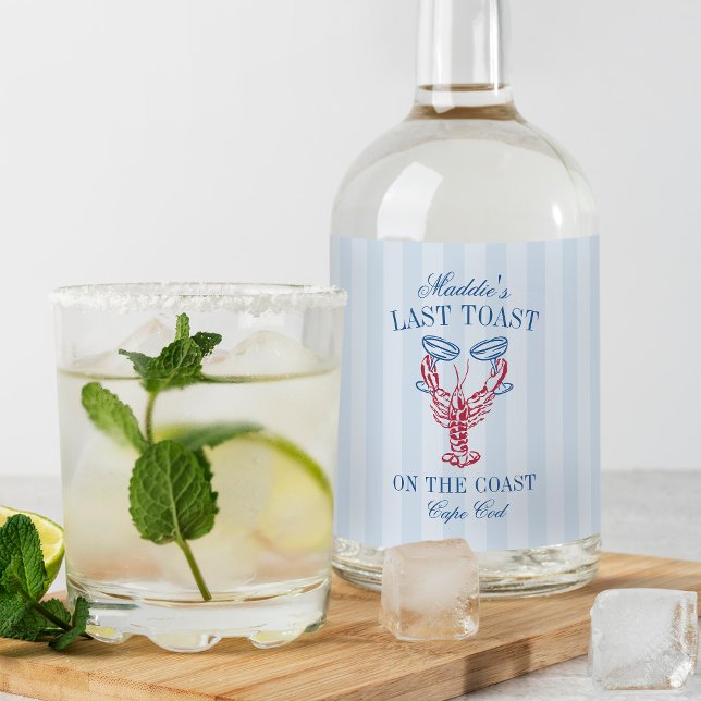 Förra samtalet om Kusten-partiet Bachelorette Spritflaskor Etikett (Skapare uppladdad)