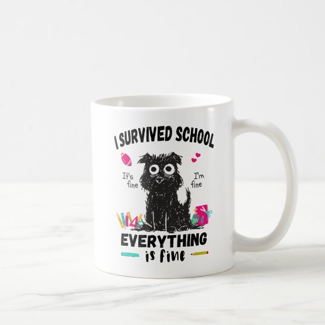 Förra skoldagen överlevt jag skolan kaffemugg (Höger)