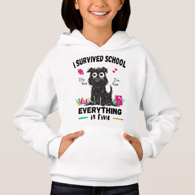 Förra skoldagen överlevt jag skolan t shirt (Framsida)