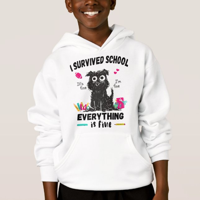 Förra skoldagen överlevt jag skolan t shirt (Framsida)