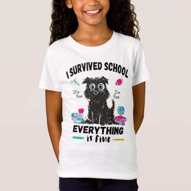 Förra skoldagen överlevt jag skolan t shirt (Framsida)