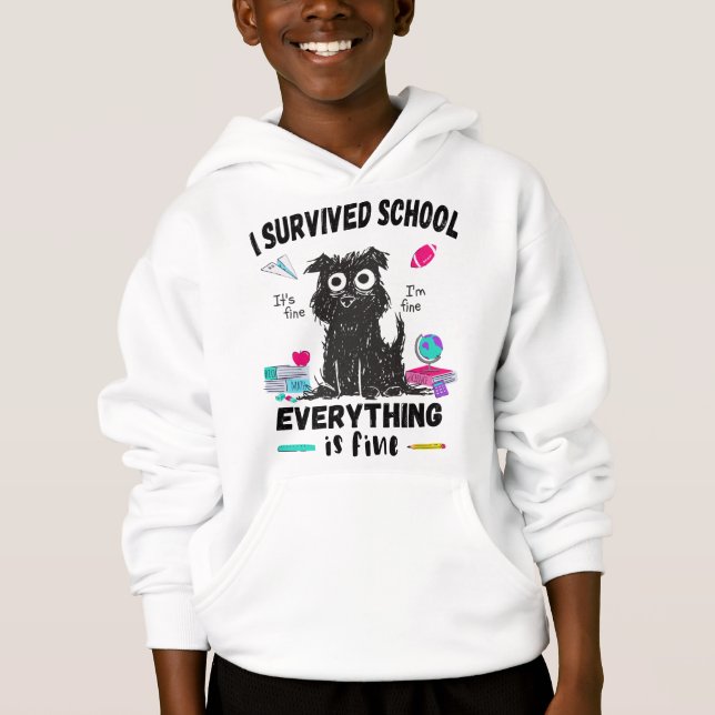 Förra skoldagen överlevt jag skolan t shirt (Framsida)