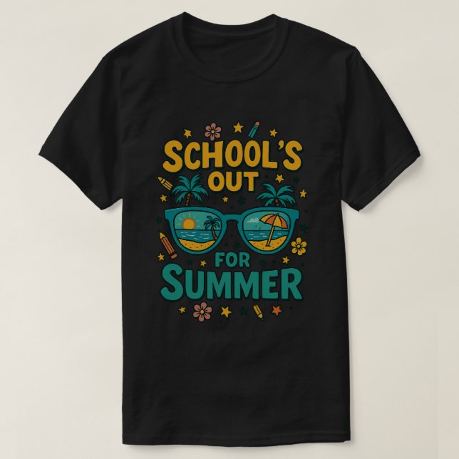 Förra skoldagen. Skolor ut till sommaren T Shirt (Design framsida)