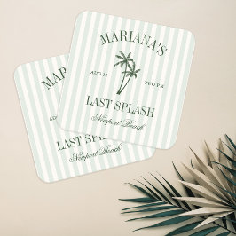 Förra Stänk Beach Handflatan Bachelorette Underlägg Papper Kvadrat