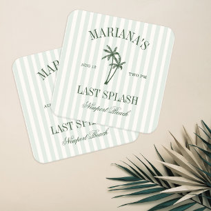 Förra Stänk Beach Handflatan Bachelorette Underlägg Papper Kvadrat