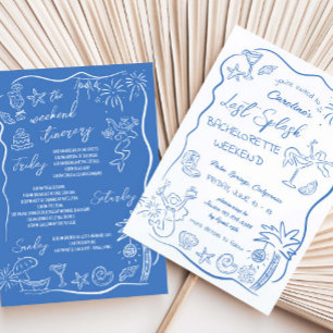 Förra Stänk Hand plockade Beach Helg Bachelorette Inbjudningar