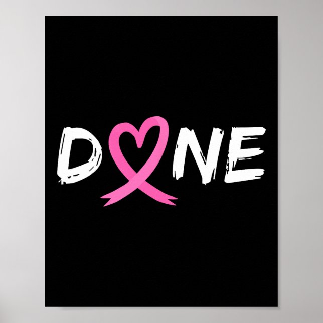 Förra strålningsdagen Chemo Breast Cancer Kärlek H Poster (Framsidan)