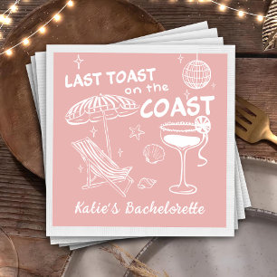 Förra Toast Kusten Rosa Handdragen Bachelorette Pappersservett
