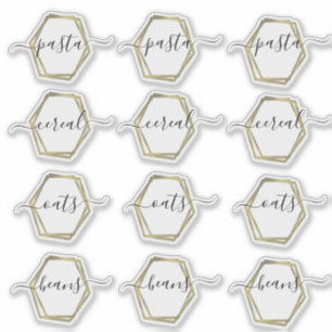 Förråd Organisation Falskt Guld Geometrisk Skrift Klistermärken