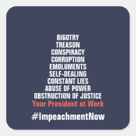 Förräderi Kollusion Korruption Hinder Riksrätt Fyrkantigt Klistermärke