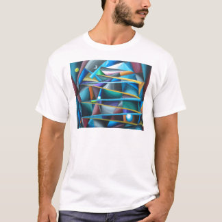 Förrädisk måne (färgrik cubism) t-shirt