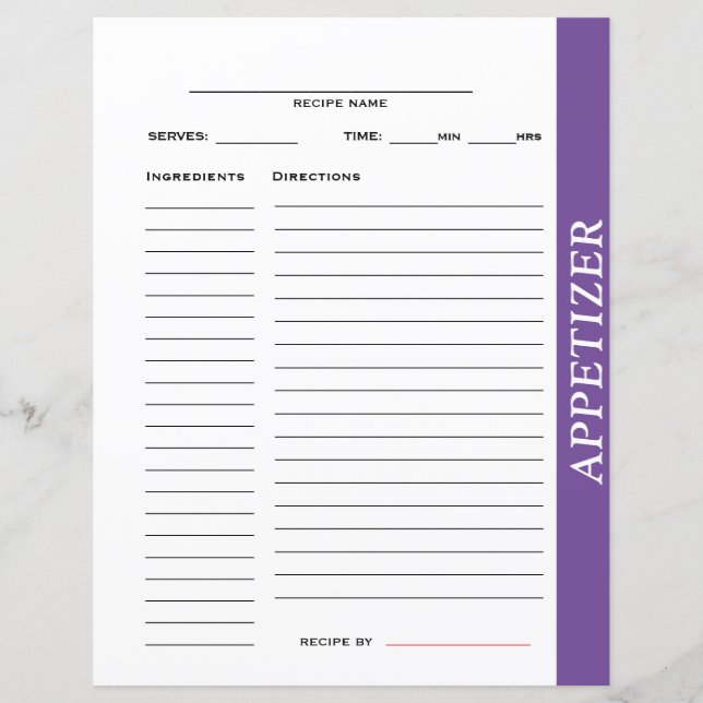 Förrätt receptkort (Framsida)