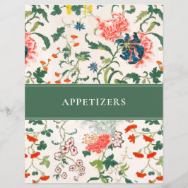 Förrättsrecept Index | Stylish Floral | Grön