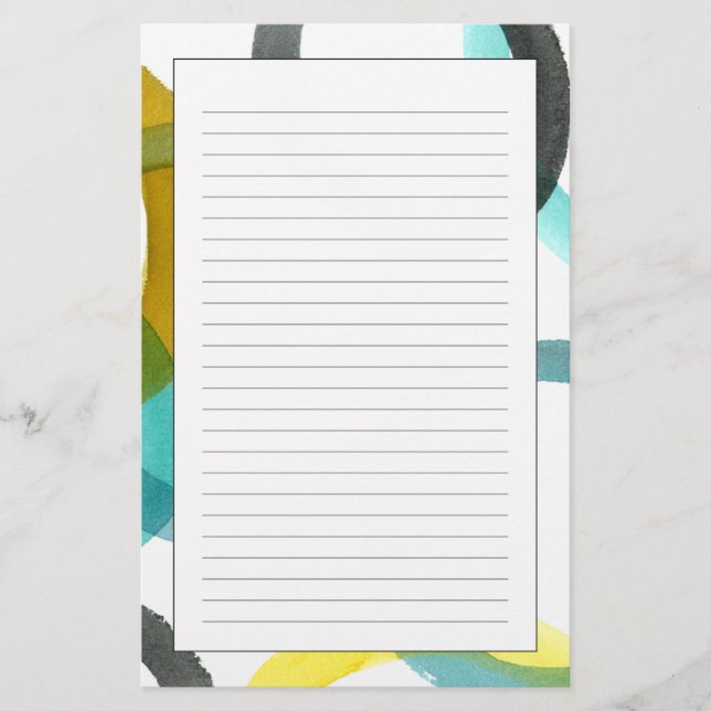 Förreglande Gult och blå cirklar Brevpapper (Framsida)