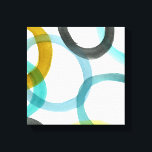 Förreglande Gult och blå cirklar Canvastryck<br><div class="desc">En enkel utskrift av förreglande gult och blå cirklar av Megan Meagher. Med den vita bakgrunden kan färgen på cirklarna visas. Köp din idag!</div>