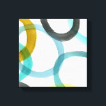 Förreglande Gult och blå cirklar Canvastryck<br><div class="desc">En enkel utskrift av förreglande gult och blå cirklar av Megan Meagher. Med den vita bakgrunden kan färgen på cirklarna visas. Köp din idag!</div>