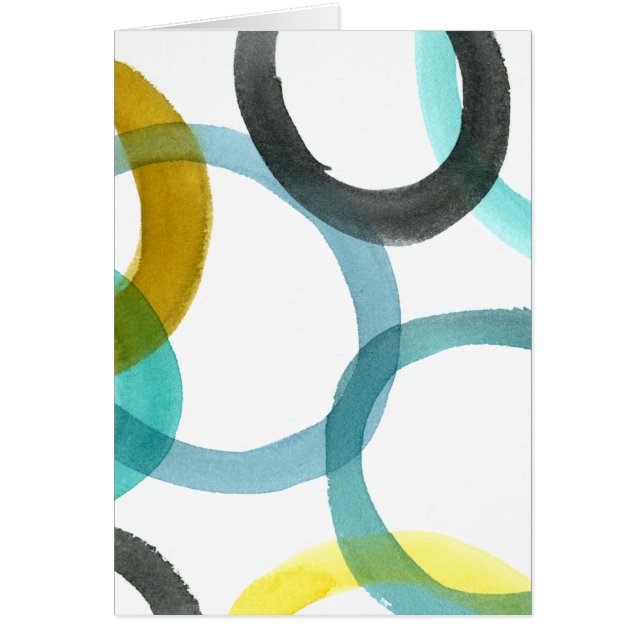 Förreglande Gult och blå cirklar Hälsningskort (Framsidan)
