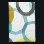 Förreglande Gult och blå cirklar Kökshandduk<br><div class="desc">En enkel utskrift av förreglande gult och blå cirklar av Megan Meagher. Med den vita bakgrunden kan färgen på cirklarna visas. Köp din idag!</div>