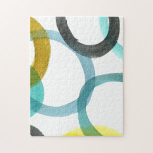 Förreglande Gult och blå cirklar Pussel