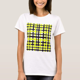 Förreglande Rand Svartvit Gult T Shirt