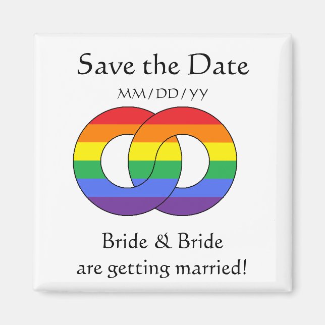 Förreglande Ringar - regnbåge - magnet (Framsidan)