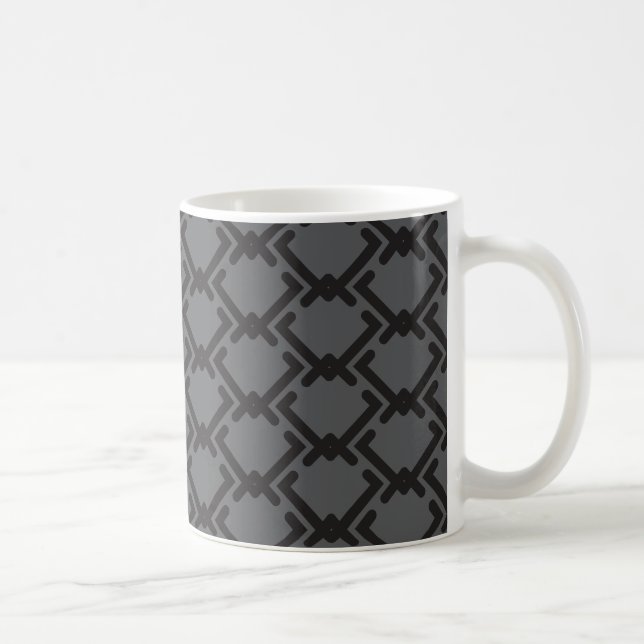 Förreglande svart romb Shape Geometric mönster Kaffemugg (Höger)