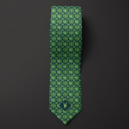 Forrest Green Mandala Bröllopsnattjänare Slips
