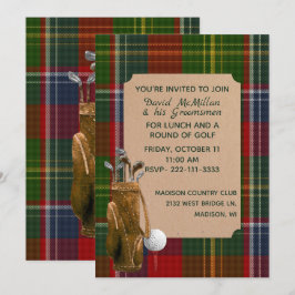 Forrester Plaid Grooms inbjudan till Golf Party