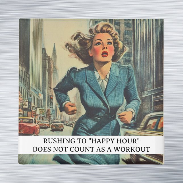 Förrusning till Lycklig-timmen Funny Retro 50s Magnet (Skapare uppladdad)