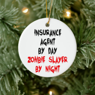 Försäkring Agent Zombie Sayer Julgransprydnad Keramik