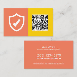 Försäkring i Agent Anpassningsbar QR Visitkort