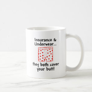Försäkring och underkläder - de båda täcker d kaffemugg