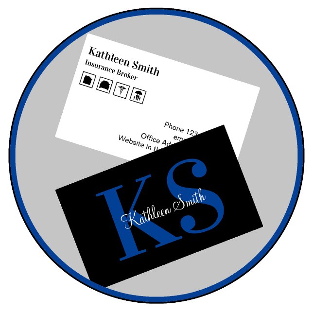 Försäkringsmäklare för klass Monogram Visitkort (Skapare uppladdad)