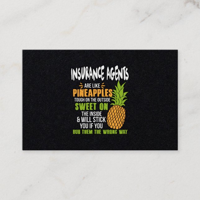 Försäkringstekniska Agenter är som ananas. Visitkort (Framsida)