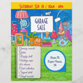 Försäljning av anpassade i garage, inbjudan till v reklamblad