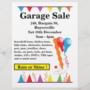 Försäljning av Garage Sale Sign Yard Sale Reklamblad