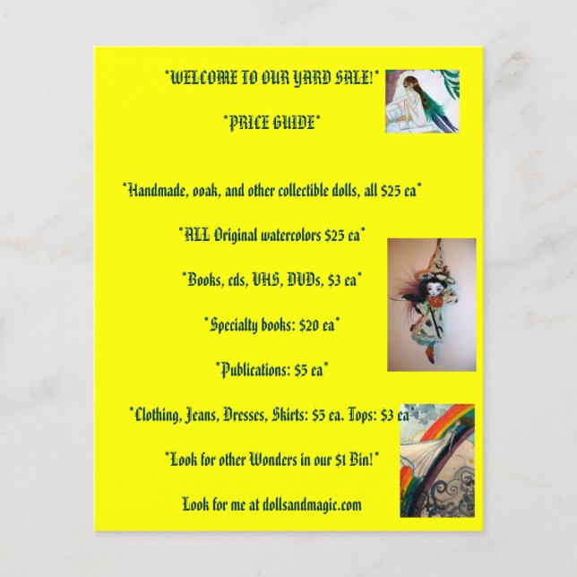 Försäljning av varv flygblad (Framsidan)